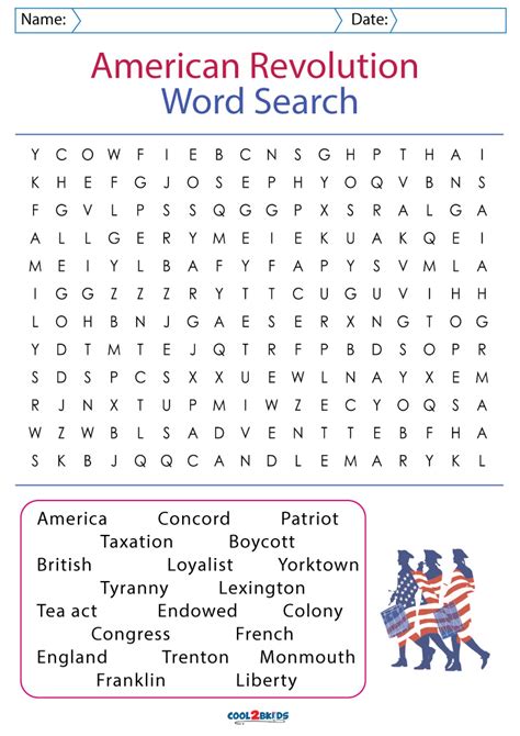 Printable American Revolution Word Search Cool2bkids American Revolution Word Search Answer Key - American Revolution Word Search Answer Key