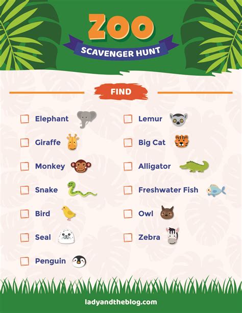 Printable Animal Scavenger Hunt For Educational Fun Zoo Scavenger Hunt Worksheet - Zoo Scavenger Hunt Worksheet