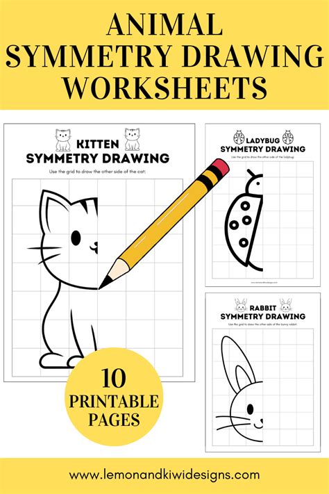 Printable Animal Symmetry Worksheets Lemon And Kiwi Designs Animal Symmetry Worksheet - Animal Symmetry Worksheet