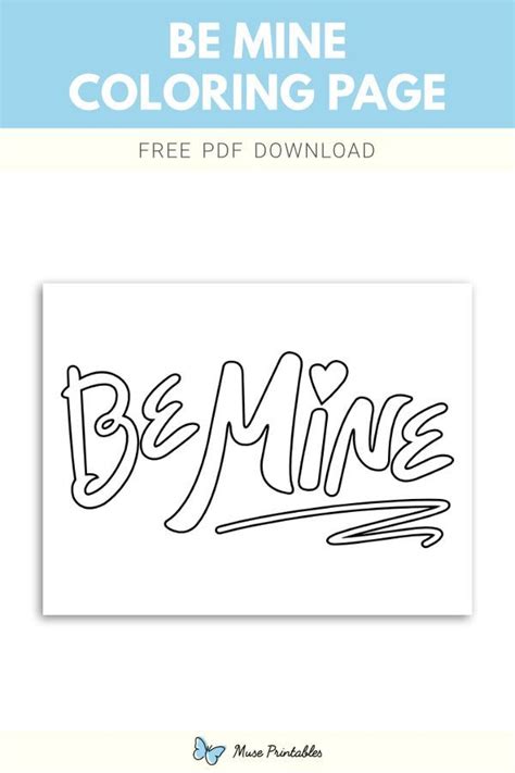 Printable Be Mine Coloring Page Museprintables Com Be Mine Coloring Pages - Be Mine Coloring Pages
