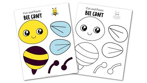 Printable Bee Craft With Free Template Mommy Made Cut And Paste Crafts - Cut And Paste Crafts