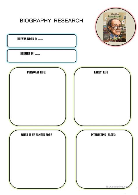 printable biography worksheets