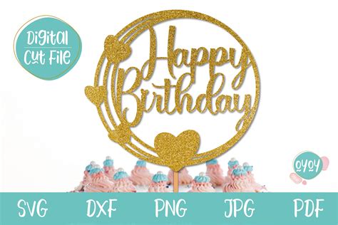 Printable Cake Toppers For Birthdays Svg Templates Birthday Cake Cut Out Template - Birthday Cake Cut Out Template