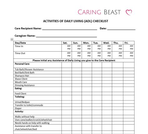 Printable Caregiver Daily Log Sheet Checklist And Template Printable Spot The Difference For Elderly - Printable Spot The Difference For Elderly