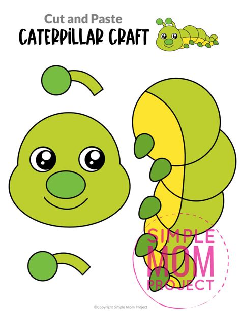 Printable Caterpillar Craft With Free Template Mommy Made Cut And Paste Crafts - Cut And Paste Crafts