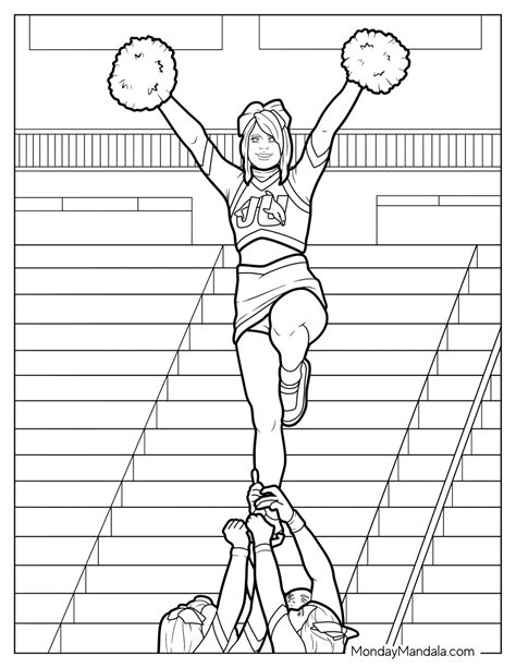 Printable Cheerleader Coloring Pages   20 Cheerleading Coloring Pages Free Pdf Printables - Printable Cheerleader Coloring Pages