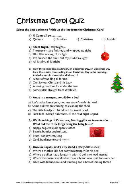 Printable Christmas Carol Trivia Daveu0027s Christmas Wonderland A Christmas Carol Printable - A Christmas Carol Printable