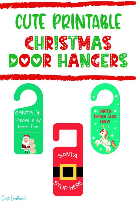 Printable Christmas Door Hanger   Free Printable Christmas Doorknob Decoration In My Own - Printable Christmas Door Hanger