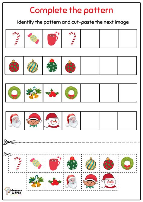 Printable Christmas Pattern Worksheets Mdash Passionate Worksheet  9 Preschool Christmas - Worksheet #9 Preschool Christmas