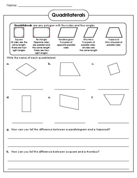 Printable Classifying Quadrilateral Worksheets Education Com C Quadrilaterals  Worksheet Preschool - C Quadrilaterals: Worksheet Preschool