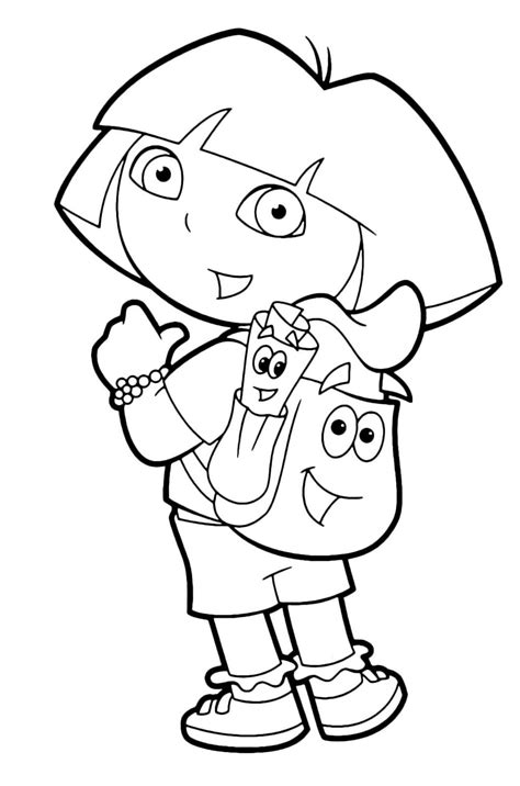 printable coloring pages of dora the explorer