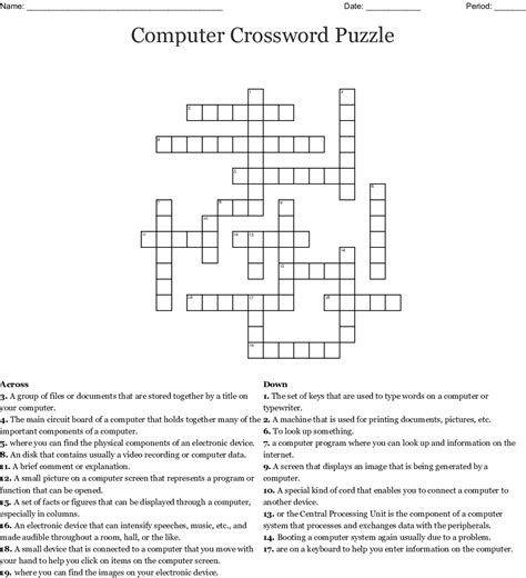 Printable Computer Crossword Puzzles With Answers   Computers Crossword Puzzle - Printable Computer Crossword Puzzles With Answers