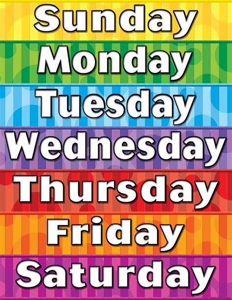 Printable Days Of The Week Chart Printablee Days Of The Week Printable Chart - Days Of The Week Printable Chart