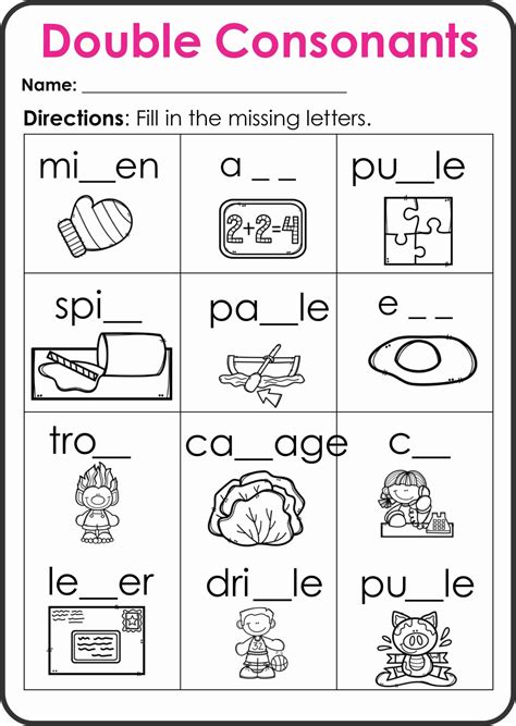 Printable Double Consonant Worksheets Education Com Double Consonant Worksheet 1st Grade - Double Consonant Worksheet 1st Grade