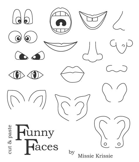 Printable Face Parts Cutouts   Face Cut Out Face Cutouts Amp Big Head - Printable Face Parts Cutouts
