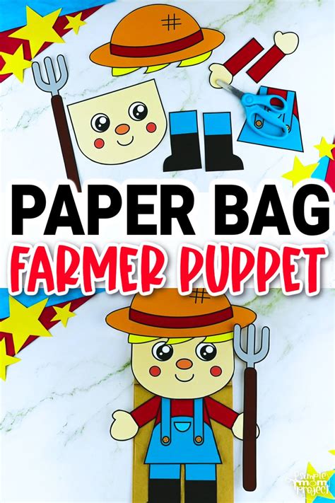 Printable Farmer Paper Bag Puppet Template Simple Mom Community Helper Paper Bag Puppets Template - Community Helper Paper Bag Puppets Template