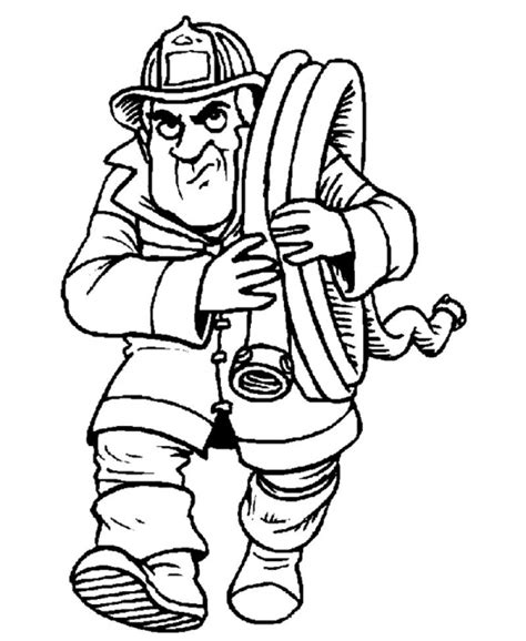 Printable Fireman Coloring Pages Free For Kids And Firefighter Hat Coloring Page - Firefighter Hat Coloring Page