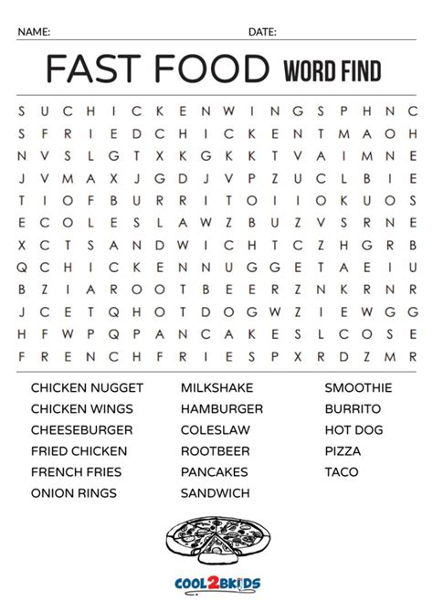 Printable Food Word Search Cool2bkids Easy Food Word Search - Easy Food Word Search
