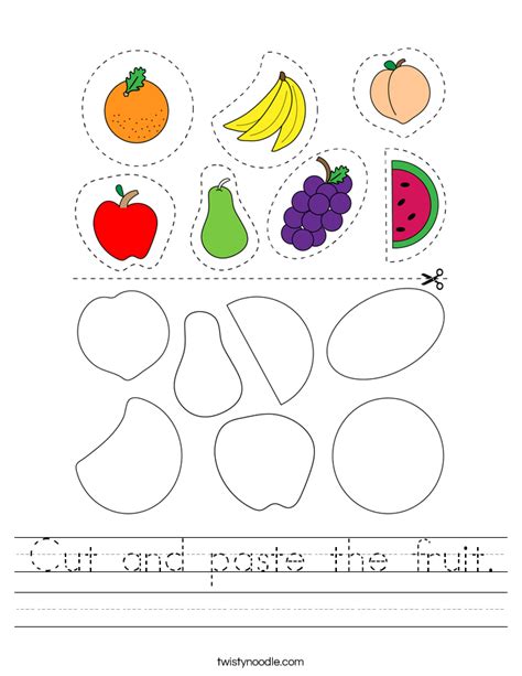 Printable Fruits Cut And Paste Worksheets For Toddlers Printable Fruits Worksheet For Kindergarten - Printable Fruits Worksheet For Kindergarten