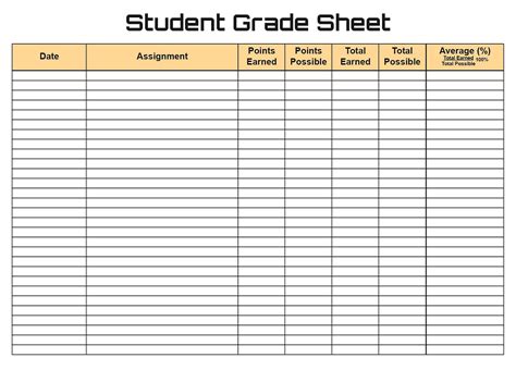 Printable Grade Sheet For Students Of Zen And Printable Grade Sheets For Students - Printable Grade Sheets For Students