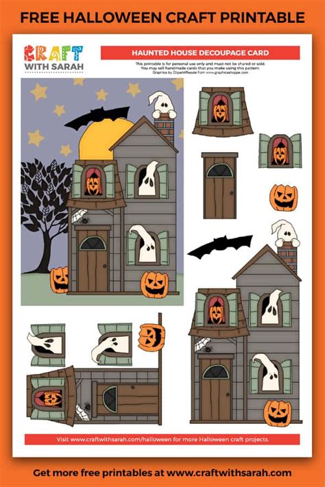 Printable Haunted House Craft For Halloween Artsy Momma Halloween Cut And Paste Crafts - Halloween Cut And Paste Crafts