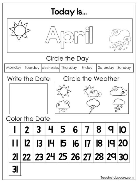 Printable Kindergarten Calendar Worksheets Education Com Calendar Worksheet For Kindergarten - Calendar Worksheet For Kindergarten