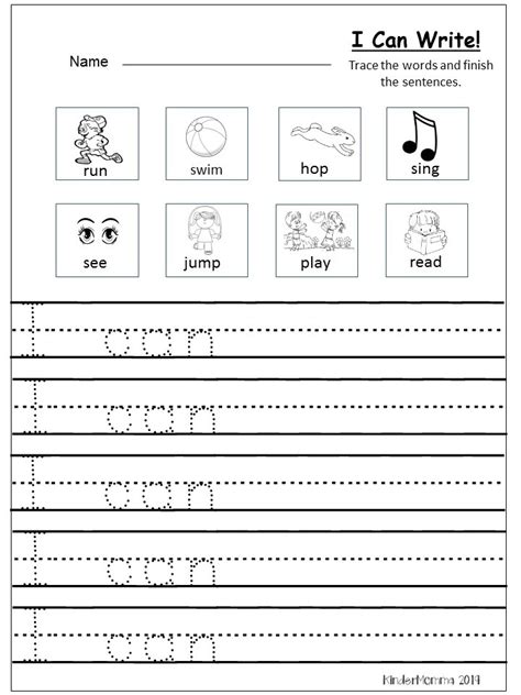 Printable Kindergarten Early Writing Practice Worksheets Writing Worksheets For Kindergarten - Writing Worksheets For Kindergarten