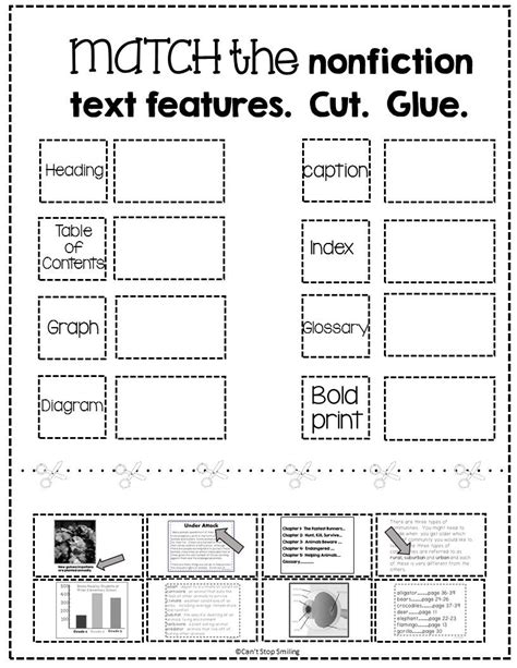 Printable Kindergarten Using Text Feature Worksheets Using Text Features Worksheet - Using Text Features Worksheet