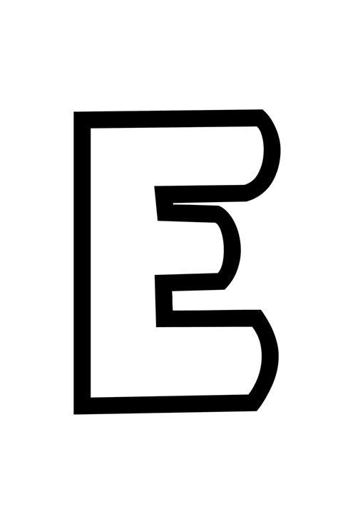 Printable Letter E Outline Print Bubble Letter E Printable Block Letter E - Printable Block Letter E