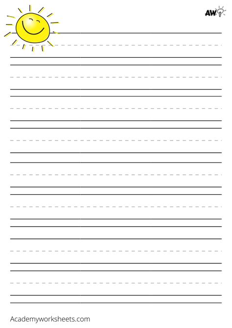 Printable Lined Paper For Kids Academy Worksheets Grade School Lined Paper Printable - Grade School Lined Paper Printable
