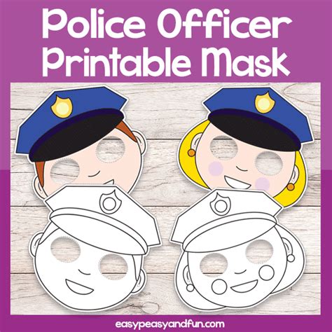Printable Male Police Officer Mask Mask Printable Police Officer Badge - Printable Police Officer Badge