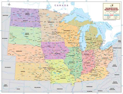 Printable Map Of The Midwest
