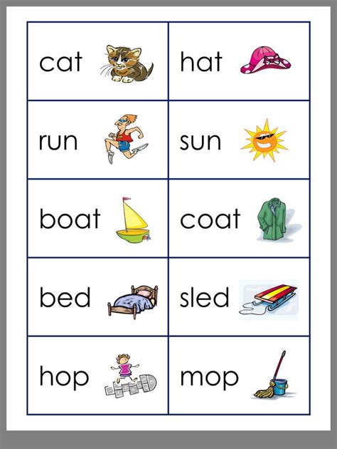 Printable Match Rhyming Words Activities Worksheets 1st Grade Rhyming Words List For 1st Grade - Rhyming Words List For 1st Grade