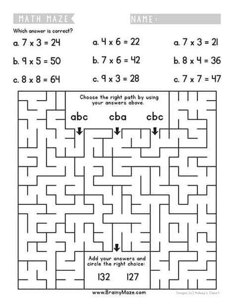 Printable Mazes Superstar Worksheets Math Maze Worksheets Middle School - Math Maze Worksheets Middle School