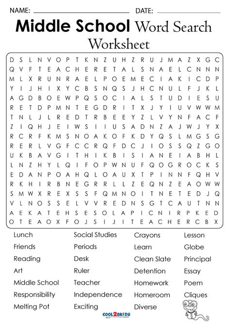 Printable Middle School Word Search Cool2bkids Middle School Math Word Search - Middle School Math Word Search