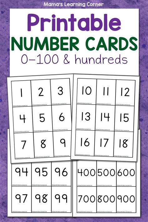 Printable Number Cards Mamas Learning Corner Number Cards 110 - Number Cards 110