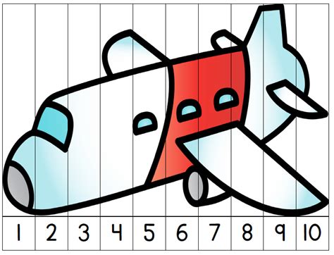 Printable Number Puzzles Planes Amp Balloons Printable Puzzles For Preschool - Printable Puzzles For Preschool