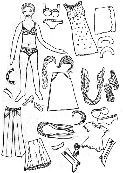 Printable Paper Doll Coloring Pages Coloringme Com Paper Doll Coloring Page - Paper Doll Coloring Page