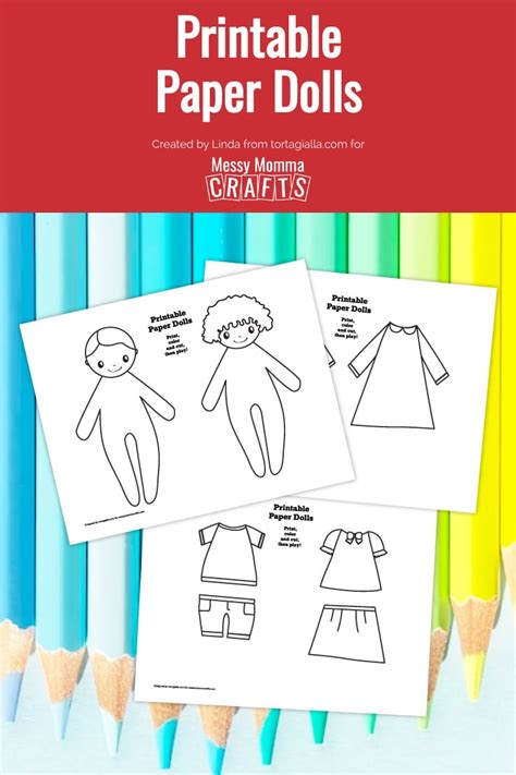 Printable Paper Dolls Messy Momma Crafts Paper Doll Family Printable - Paper Doll Family Printable