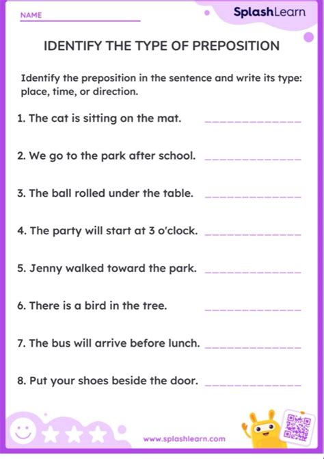 Printable Prepositions Worksheets Splashlearn Identifying Prepositions 5th Grade Worksheet - Identifying Prepositions 5th Grade Worksheet