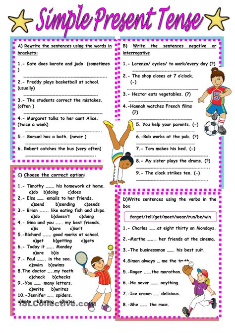 Printable Present Tense Verb Worksheets Education Com Present Tense Verbs Worksheet - Present Tense Verbs Worksheet