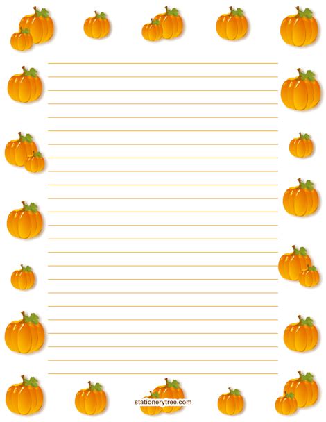 Printable Pumpkin Stationery Pumpkin Writing Paper Printable - Pumpkin Writing Paper Printable