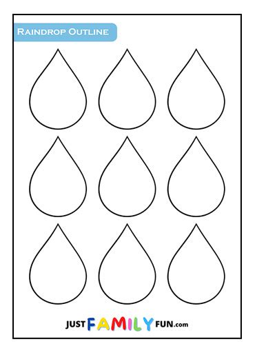 Printable Raindrop Outlines Just Family Fun Raindrop Cut Out Template - Raindrop Cut Out Template