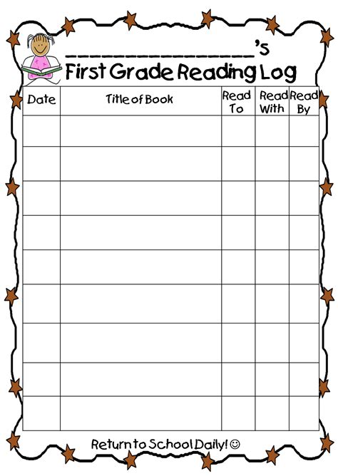 Printable Reading Logs Reading Worksheets Spelling Grammar Reading Log Template Kindergarten - Reading Log Template Kindergarten