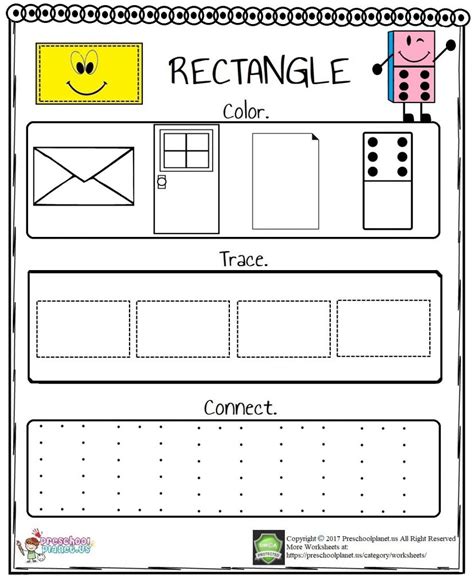 Printable Rectangle Shape Worksheets For Preschool Tpt Rectangle Worksheet For Preschool - Rectangle Worksheet For Preschool