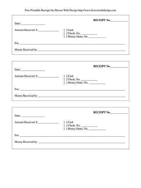 printable sales receipt hoover web design