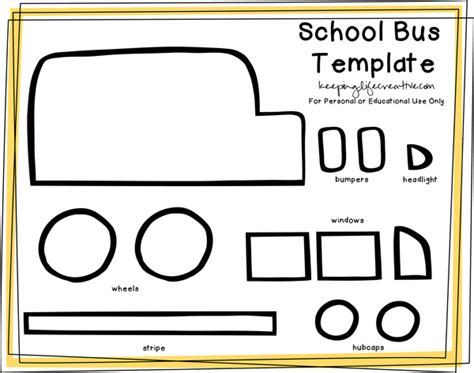 Printable School Bus Craft Template Simple Mom Project School Bus Worksheet - School Bus Worksheet