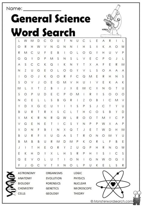 Printable Science Word Search Worksheets Education Com Science Puzzles Worksheets - Science Puzzles Worksheets