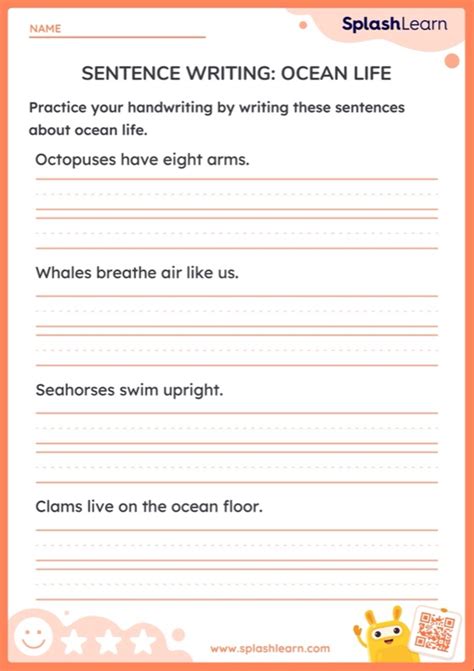 Printable Sentences Worksheets Splashlearn Writing Sentences Worksheet - Writing Sentences Worksheet