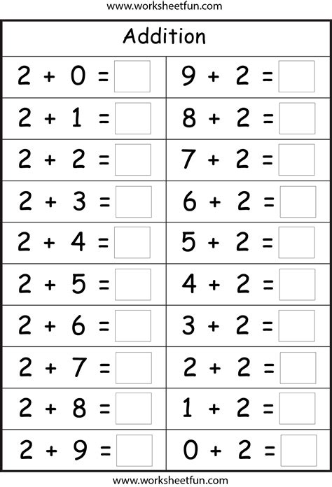 Printable Simple Addition Worksheet 1 For Kindergarten And Printable Addition Worksheets For Kindergarten - Printable Addition Worksheets For Kindergarten